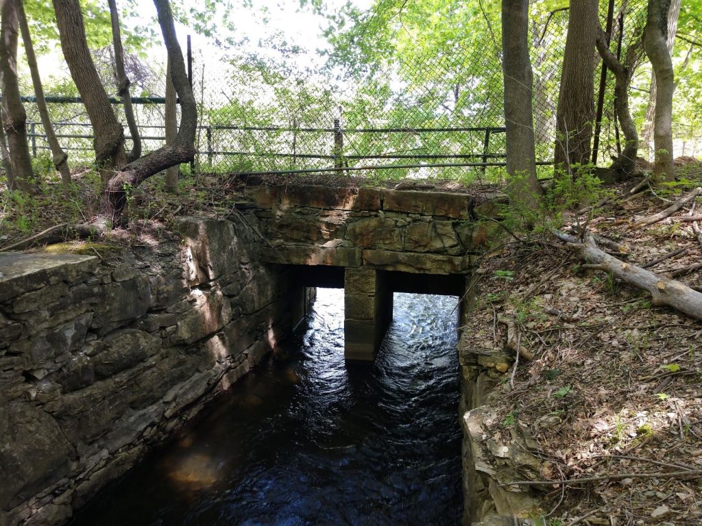 View of the sluiceway from downstream